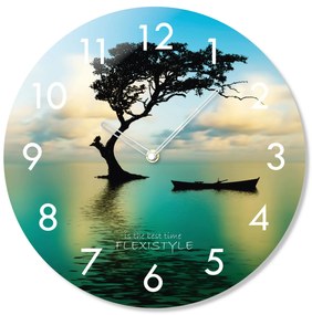 Nástenné sklenené hodiny Tree Flex z67a s-2-x, 30 cm