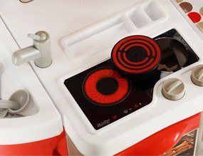 KIK Smoby Tefal OpenCook, elektronická skladacia kuchynka pre deti, červená so zvukom