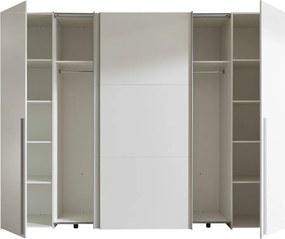 Šatníková skriňa Maturs, 267 cm, biela