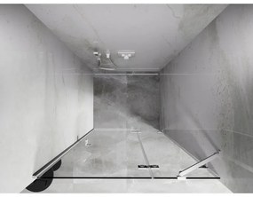 Mexen, Mexen Lunar pravé otočné sprchové dvere 85 cm, transparentné, biele - 834-085-000-20-00-P