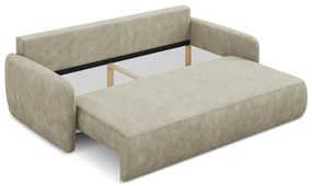 Béžová ženilková rozkladacia/s úložným priestorom pohovka 218 cm Lilo – Makamii