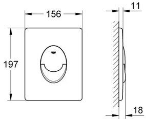 GROHE 38505P00 - Ovládacie tlačidlo SKATE AIR 156 × 197 mm matný chróm