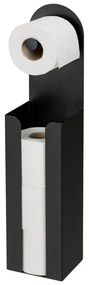 Čierny samodržiaci oceľový držiak na toaletný papier Agira – Wenko