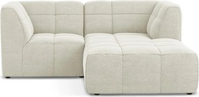 Béžová rohová pohovka z textílie buklé (pravý roh/s leňoškou) Aloha – Makamii