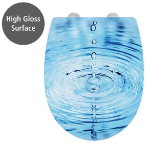 Záchodová doska s automatickým zatváraním 38 x 45 cm Droplets – Wenko