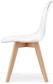 Transparentná stolička KITO s bukovými nohami