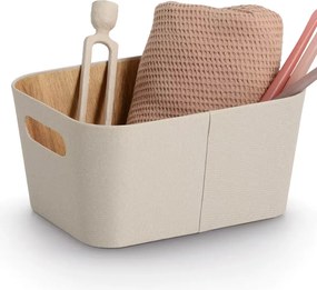 Zeller Present Úložný box s držadlami, FABRIWOOD, béžový, 30,5 x 23 x 15,2 cm
