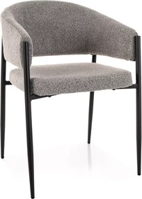 Jedálenská stolička AKITA s čiernymi nohami, sivá