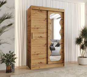 Šatníková skriňa 120 cm Spock (dub artisan). Akcia -21%. Vlastná spoľahlivá doprava až k Vám domov. 1126071