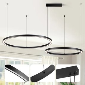 Brilagi - LED stmievateľný luster na lankách PORTOFINO LED/98W/230V čierna + diaľkový ovládač