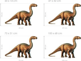 Brontosaurus textilní prelepiteľná nálepka na stenu hárok 47 x 32 cm