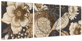 Obraz - Zlatá záhrada (s hodinami) (90x30 cm)