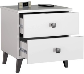 Noční stolek MOBI K-02 bílý/černý