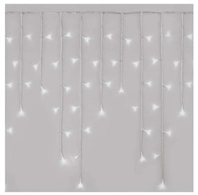 LED Vianočná vonkajšia reťaz 300xLED/8 módov 10m IP44 studená biela + diaľkové ovládanie