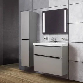 Mereo, Mereo Mailo, kúpeľňová skrinka 61 cm, čierne madlo, Multidecor, Dub Wotan, MER-CN590SBDWOT