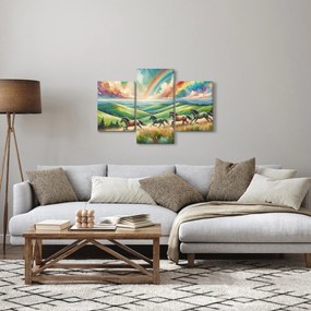 Obraz – Kone cválajúce krajinou (90x60 cm)
