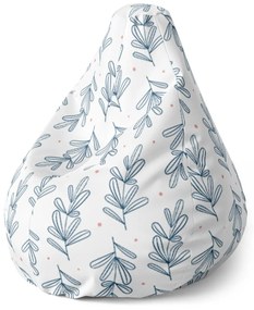 Sablio Sedací vak Pear Modré lístky - 70 x 95 x 15 cm