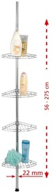 Teleskopická kúpeľňová polička z nehrdzavejúcej ocele - Maximex