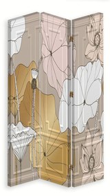 Gario Paraván Vintage kvety Rozmery: 110 x 170 cm, Prevedenie: Otočný paraván 360°