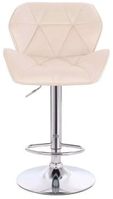 LuxuryForm DESIGN Barová stolička MILANO VELUR na striebornom tanieri - krémová