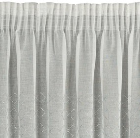 Dekorstudio Hotová etamínová záclona KLEO zdobená lesklými kryštálmi 350x260cm biela