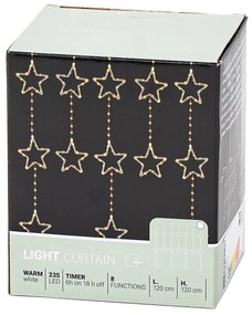 Svetelný vonkajší záves Stars, 120x120 cm, LED, teplá biela, časovač, 8 funkcií, 120 cm