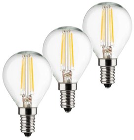 Kvapková LED žiarovka E14 4W 2 700 K filament 3 ks