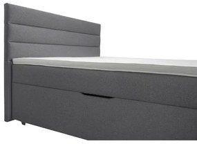 Čalúnená posteľ s úložným priestorom a matracmi s topperom NEW BOLERO 160x200 cm sivá