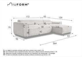 Svetlosivá rohová pohovka (pravý roh) Flex Felix – Miuform