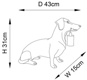 Endon 101187 - Stolná lampa DACHSHUND 1xE27/10W/230V zlatá