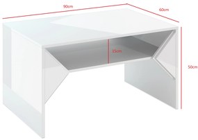 Konferenčný stolík Tonfir (svetlosivá + lesk biely). Vlastná spoľahlivá doprava až k Vám domov. 1055254