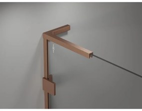 Mexen Lunar, L päťuholníkový sprchový kút naklápací doľava 100 x 90 cm, 8mm číre sklo, profil medená matná, 831L-100L-090P-65-00-L