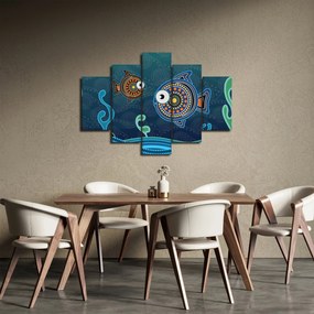 Obraz - Maľované rybičky (150x105 cm)