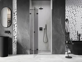 Mexen, Mexen Lunar ľavé výklopné sprchové dvere 95 cm, transparentné, čierne - 834-095-000-70-00-L