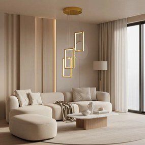 Toolight Toolight, LED závesné svietidlo 12W, 3000K, 3500lm, LHJ088-3CP, zlatá, OSW-50063