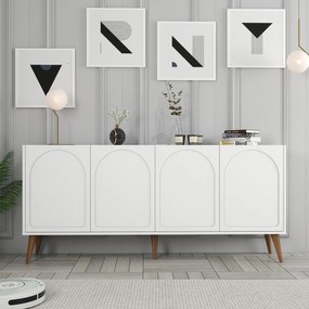 Konzolový stolík Lyon 81 - White, Walnut