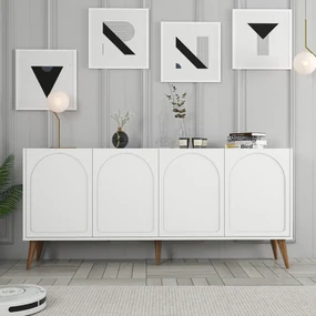 Konzolový stolík Lyon 81 - White, Walnut
