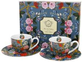 Porcelánová šálka s podšálkou Kilburn Blue 90 ml sada 2ks