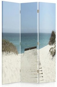 Ozdobný paraván Pobřeží moře - 110x170 cm, trojdielny, klasický paraván