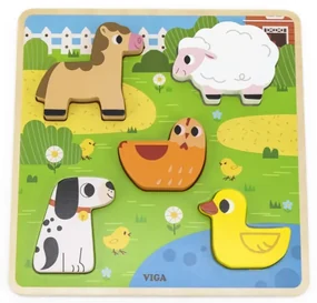 Drevené puzzle Viga 44662 farma