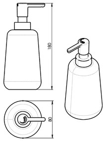 Gedy MARIKA dávkovač mydla na postavenie, zelená MK8007