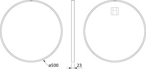 Sapho Sapho, NOTION SLIM guľaté zrkadlo v ráme, priemer 50cm, biela matná, NT500W