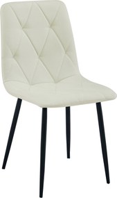 Krémová jedálenská stolička LIBRA s čiernymi nohami