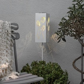 Biela solárna LED svetelná dekorácia z kovu Star Trading Albaleaf