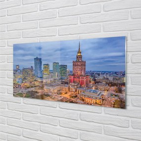 Obraz na akrylátovom skle Warsaw panorama západu slnka 125x50 cm