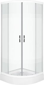 Novoterm Štvrťkruhový sprchový kút NV-Xenia Duo 90x90 biela/potlač + vanička