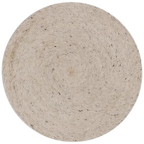 Ručne tkaný vlnený okrúhly koberec vo svetlosivej a slonovinovej farbe ø 200 cm Takashi – Kave Home