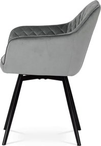 Jedálenská stolička zamatová, sivá DCH-425 GREY4
