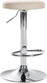 Barová stolička Ponte - koženka, chróm rám - Krémová