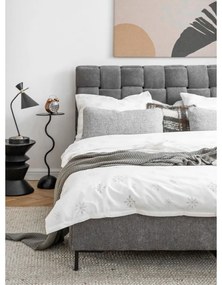 Sivá čalúnená dvojlôžková posteľ s roštom 140x200 cm Eve – Miuform